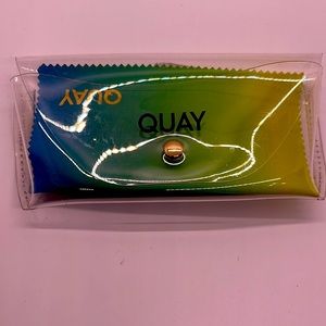 Quay Australia Sunglasses Case Transparent Button Close Clear New with Cloth
